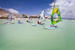 Windsurf Centre - Sotavento Lagoon. Fuerteventura. Group windsurf lessons.